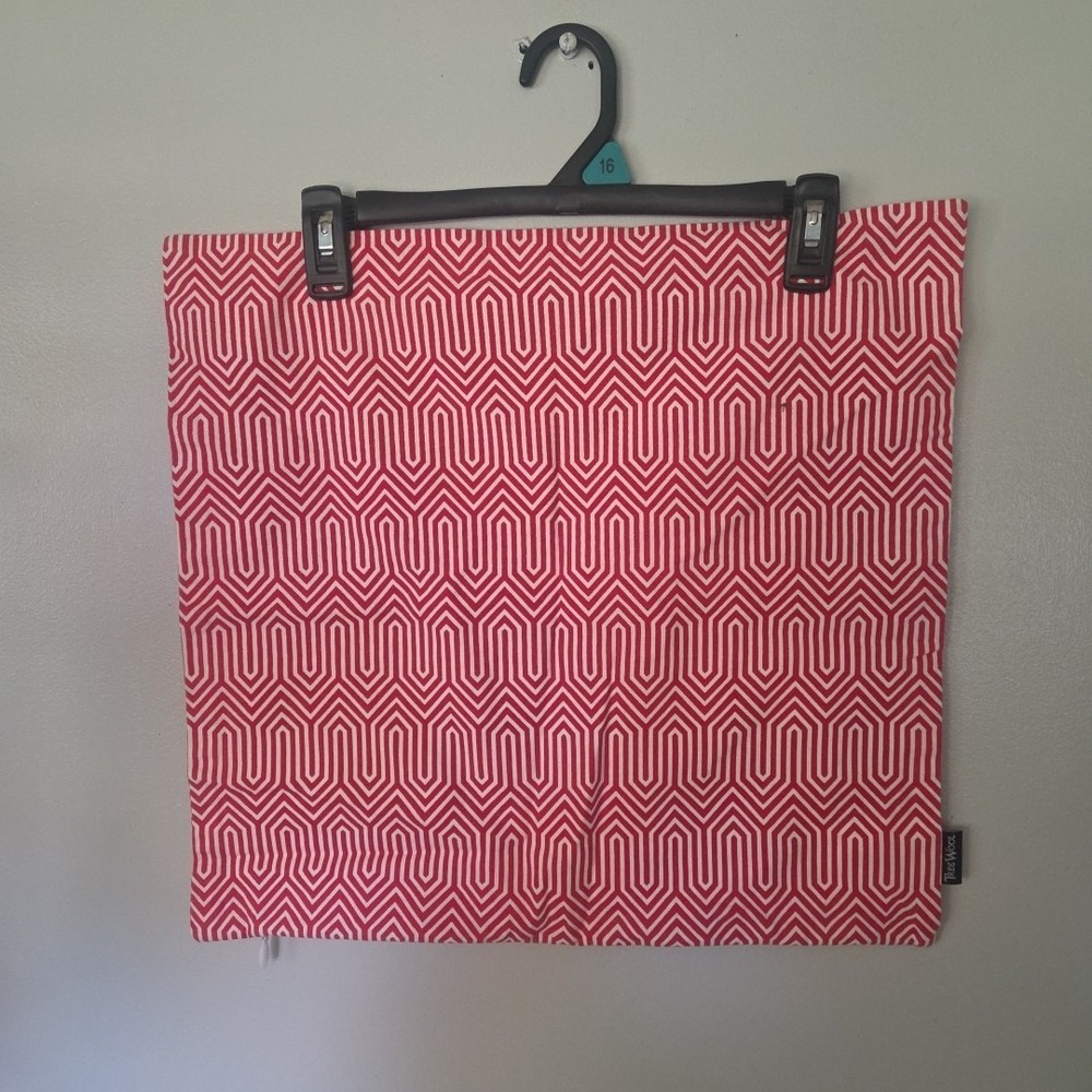 Tree Wool Cushion Covers 18x18" 100% Cotton Pack of 2 Red & White Diamond Stripe